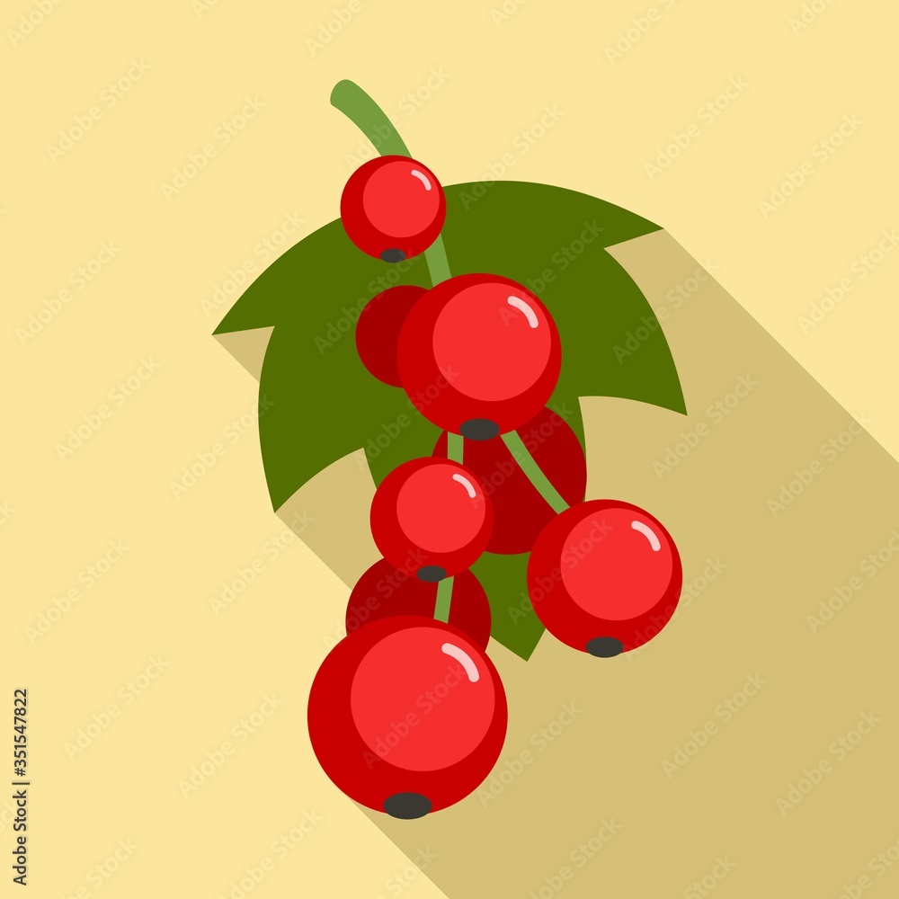 Poster red currant berries icon. flat illustration of red currant berries vector icon for web design