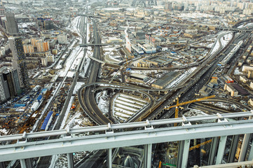 aerial view of Moscow city