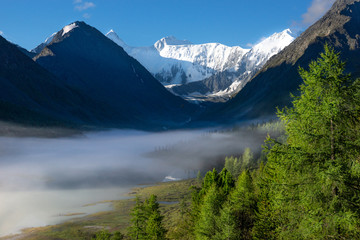 Naklejka na ściany i meble The view on Belukha mountain in Altai Mountains