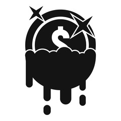 Money coin wash icon. Simple illustration of money coin wash vector icon for web design isolated on white background