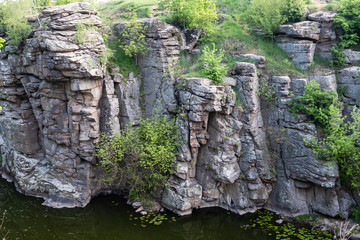 Amazing granite Buky Canyon on the Hirskyi Takich river in Ukraine