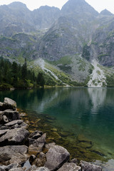 Landscape of wonderful lake and mountains. Mountains, in southern Poland