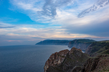Fototapeta na wymiar The view on the Olkhon island on Baikal lake