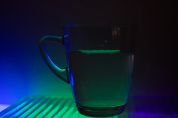 background photo A glass of water with light and shadow abstract beautiful vivid fresh thirsty clean healty refresh colorful color