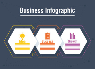 business infographic with rhombus icons