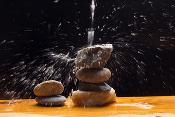 Water falling on some stones