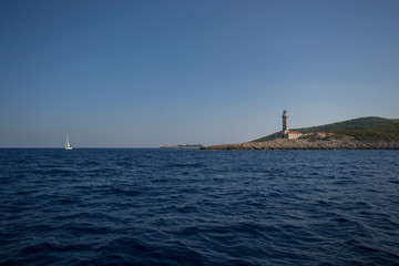 Sailing in the adriatic sea on Croatian coast