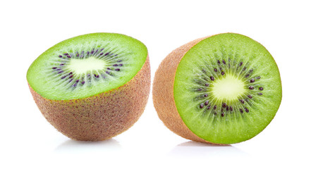 Fototapeta na wymiar half kiwi fruit on white background