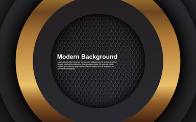 Illustration vector graphic of Abstract background luxury black overlap layers modern