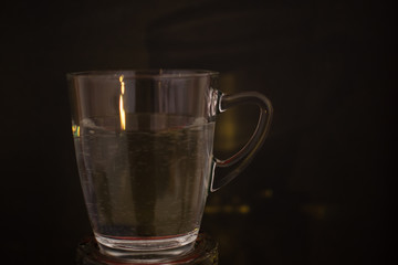 background photo A glass of water with light and shadow abstract beautiful vivid fresh thirsty clean healty refresh