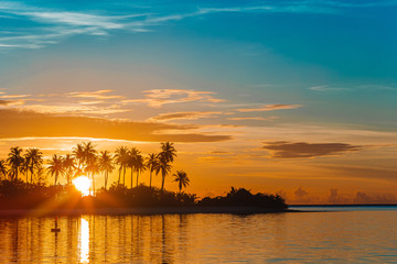 Perfect white beach with turquoise water at ideal island