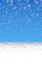 Blue sky background with white clouds. Cumulus white clouds in the clear blue sky in the morning. 3D illustration