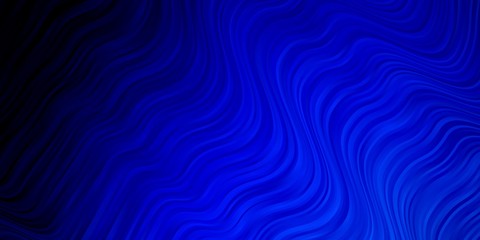 Dark BLUE vector template with curves. Brand new colorful illustration with bent lines. Best design for your ad, poster, banner.