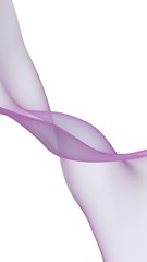 Abstract wave. Scarf. Bright ribbon on white background. Abstract smoke. Raster air background. Vertical image orientation. 3D illustration