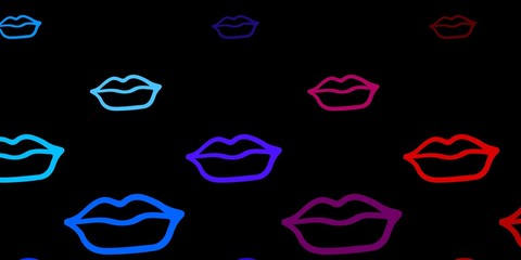 Dark Blue, Red vector pattern with feminism elements.