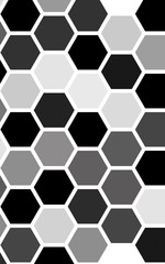 White honeycomb with a gradient color. Isometric geometry. 3D illustration