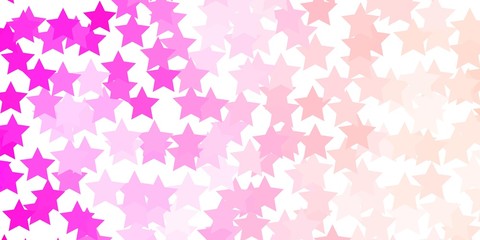 Light Pink vector texture with beautiful stars. Decorative illustration with stars on abstract template. Pattern for new year ad, booklets.