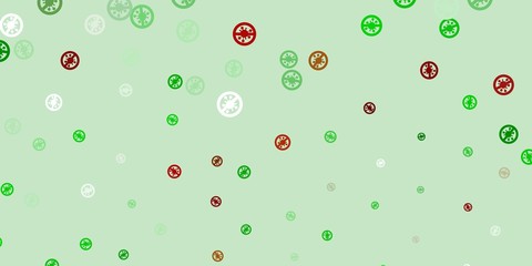 Light green, red vector template with flu signs.