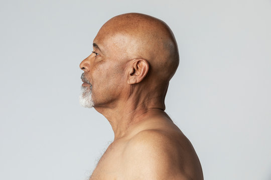 Profile of a senior African American man