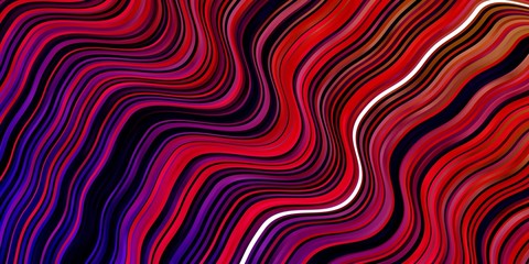 Dark Multicolor vector background with bent lines. Gradient illustration in simple style with bows. Pattern for websites, landing pages.