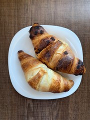 fresh croissant on a plate