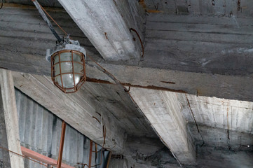 Details of the tunnel of the abandoned Russian coal mine Pyramiden, Spitsbergen. A ghost town close to the North Pole.