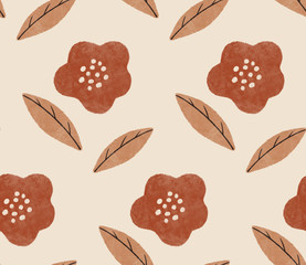 Hand-drawn seamless pattern. Modern abstract texture.