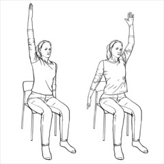 silhouette of a girl in a dress which does exercises