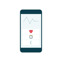 Mobile app icon and sign on your phone or smartphone for a healthy sleep.