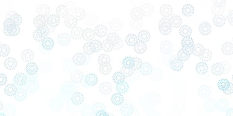 Light purple vector doodle template with flowers.