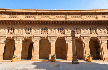 The museum inside Umaid bhawan palace on blue sky, Jodhpur or blue city, Rajasthan, India