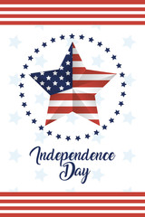 usa independence day with flag in star