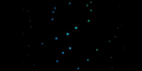 Dark Blue, Green vector texture with beautiful stars. Colorful illustration with abstract gradient stars. Best design for your ad, poster, banner.