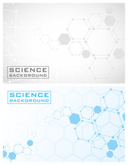 two colors science backgrounds with lines structures