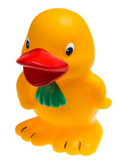 yellow rubber toy isolated