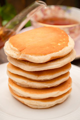Fototapeta na wymiar Stack of plain pancakes