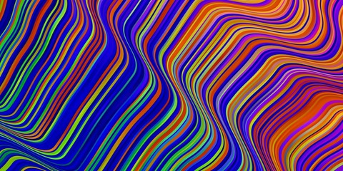 Dark Multicolor vector background with curves. Colorful illustration with curved lines. Pattern for busines booklets, leaflets
