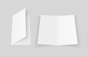 Blank half fold brochure mock up. Flyer or booklet template.