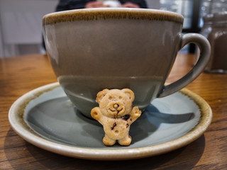 cup of coffee and cookies