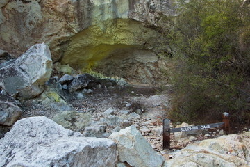 Sulphur Cave in Wai-o-Tapu Thermal Wonderland,Waikato Region on North Island of New Zealand
