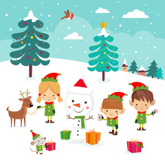 Obraz na płótnie Canvas Christmas Elves