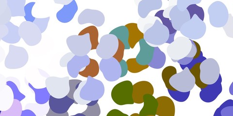 Light pink, green vector background with random forms.