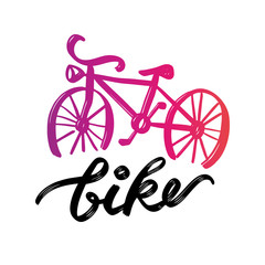 Abstract bicycle logo template. Bike Shop Corporate branding identity. On black and white background.