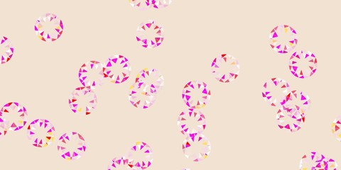 Light pink, yellow vector backdrop with dots.