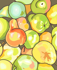A graphical illustration of pears