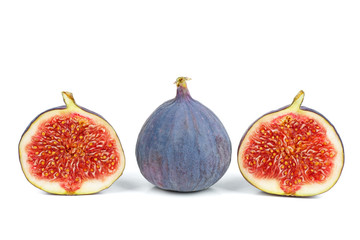 Whole and sliced figs