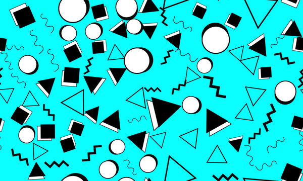 Doodle Fun Background. Memphis pattern. Vector