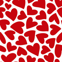 Red hearts seamless pattern.