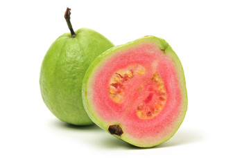Pink guava isolated on white background