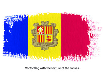 vector brush stroke on canvas Andorra flag